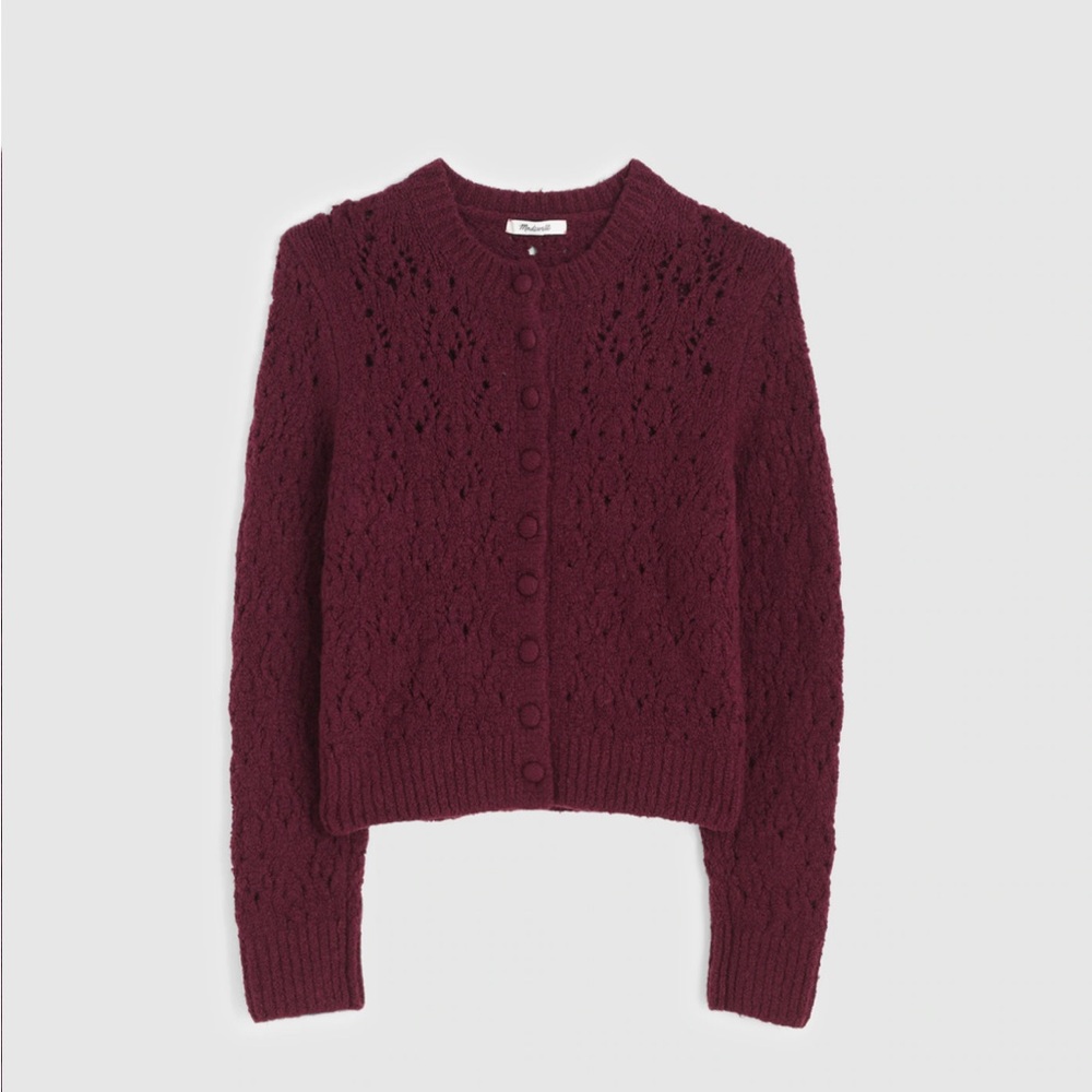 Madewell Pointelle-Stitch Cardigan in Cotton Blend - Picture 2 of 6